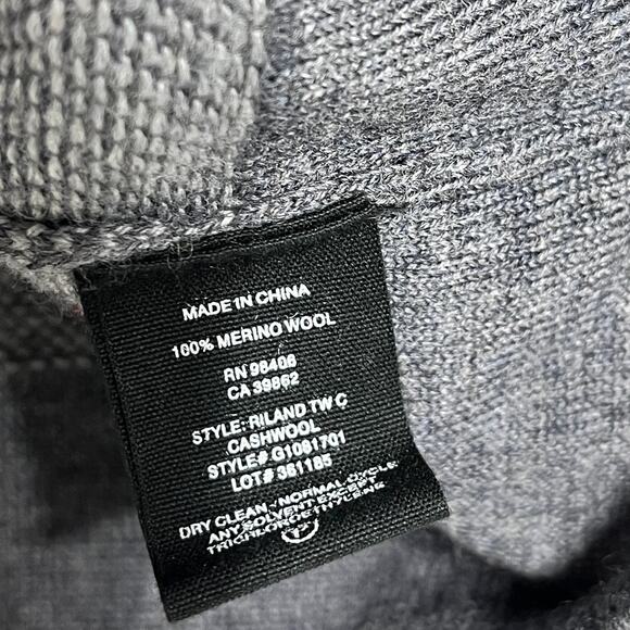 Theory Riland Crewneck Sweater Gray Wool - Picture 8 of 9